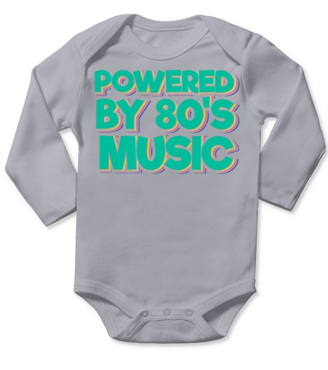Powered By 80s Music Long Sleeve Baby One-Piece