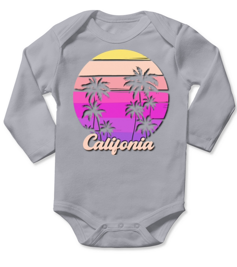 Retro California Surf Vintage Beach Cali 70s Long Sleeve Baby One-Piece