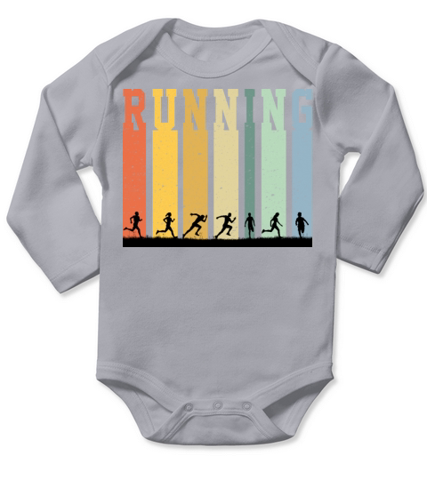 Running Lover Vintage Grunge Long Sleeve Baby One-Piece