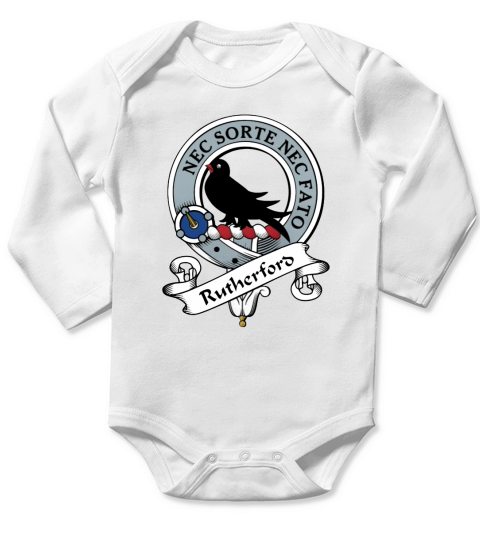 Rutherford Clan Badge Scottish Clan Badges Long Sleeve Baby One-Piece