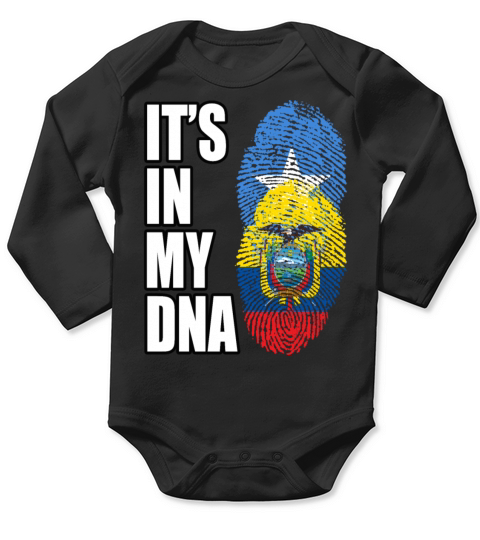 Somali And Ecuadorian Vintage Heritage DNA Flag Long Sleeve Baby One-Piece