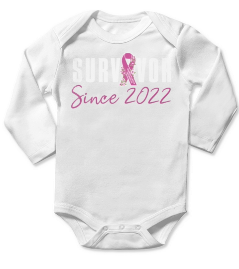 Survivor Since 2022 Breast Cancer Awareness Pink Long Sleeve Baby One-Piece