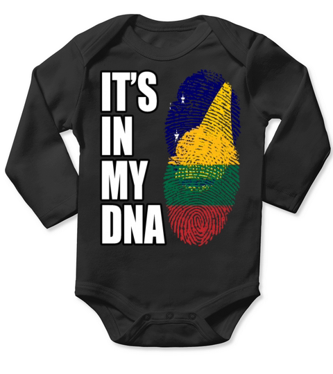 Tokelauan And Lithuanian Mix Heritage DNA Flag Long Sleeve Baby One-Piece