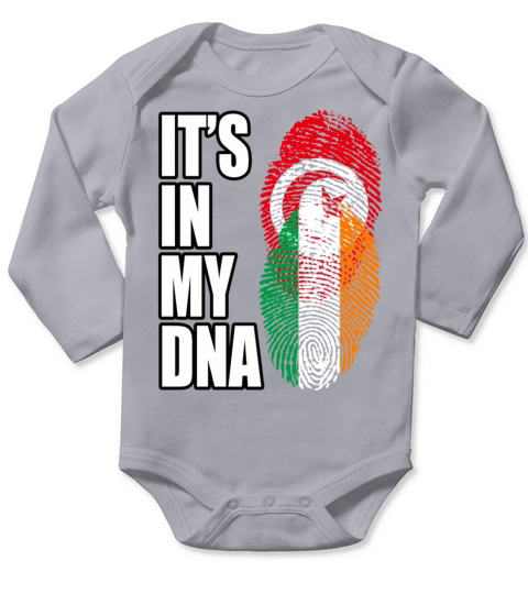 Tunisian And Irish Mix Heritage DNA Flag Long Sleeve Baby One-Piece