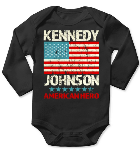 Vintage Distressed Kennedy Johnson JFK 1960 35th President T Long Sleeve Baby One-Piece