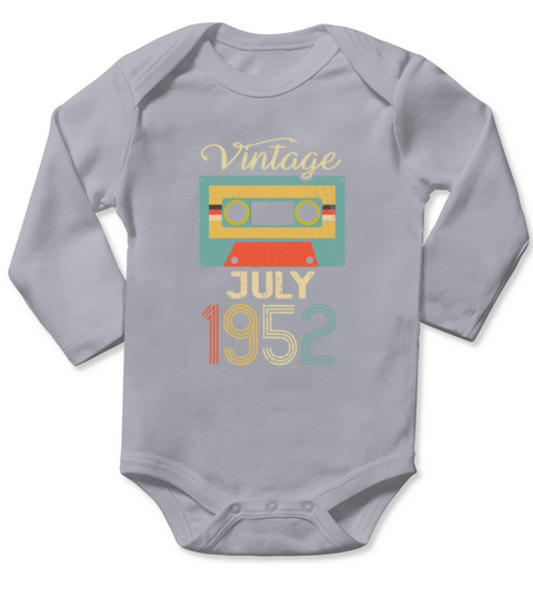 Vintage July 1952 70th Birthday 70 Year Gift Long Sleeve Baby One-Piece