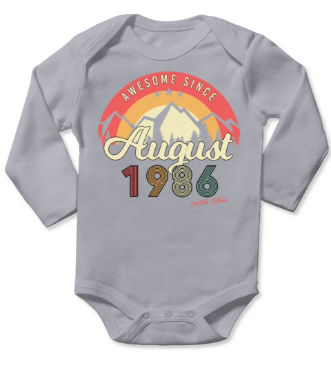 Year Of Construction August 1986 Long Sleeve Baby One-Piece