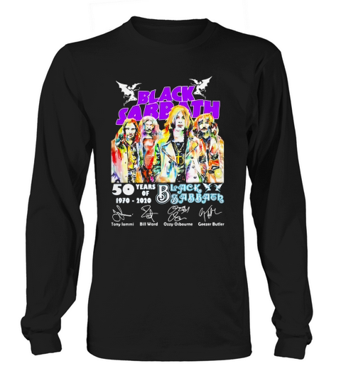 Black Sabbath 50 years of 1970 2020 signatures Tony Iommi shirt Long sleeved Unisex