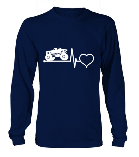 Monster Truck Heartbeat Gift Idea for Boys Men Long sleeved Unisex
