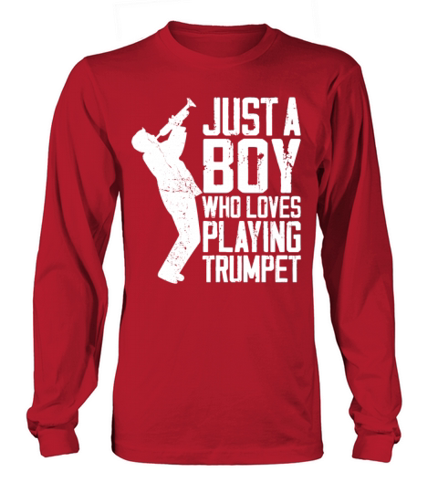Trumpet Player Vintage Just A Boy Long sleeved Unisex