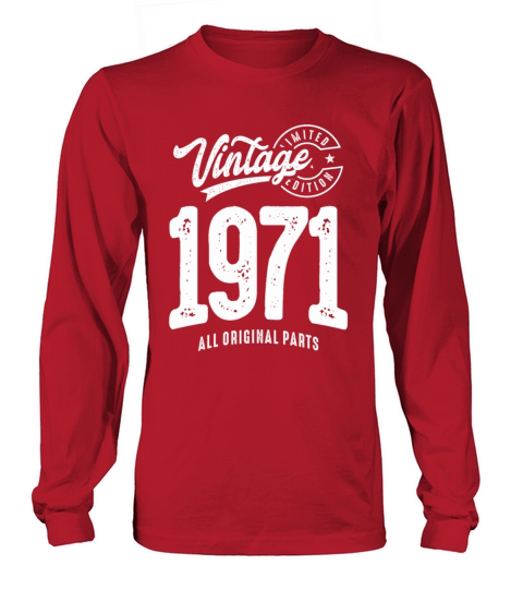 Vintage Born in 1971 - 51st Birthday Retro Classic Long sleeved Unisex