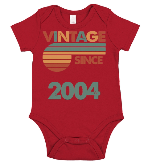 18th Vintage Birthday 2004 Short Sleeve Baby One-Piece