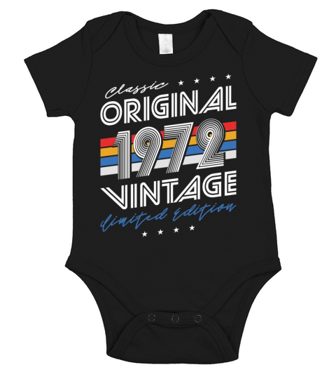 50th birthday vintage 1972 classic original 1972 Short Sleeve Baby One-Piece