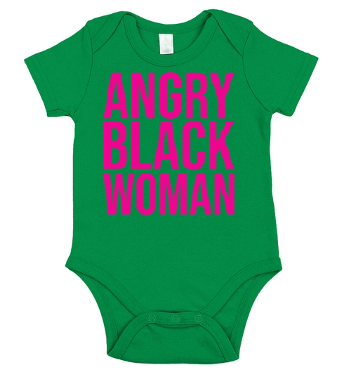 Angry Black Woman minimalist Pink design Short Sleeve Baby One-Piece