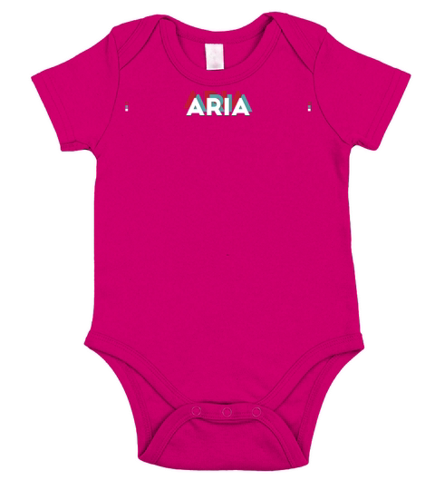Aria Name - Funny Name Aria 80s theme Short Sleeve Baby One-Piece