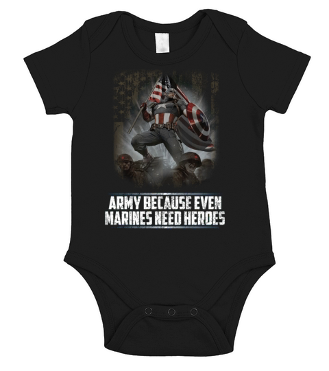 army because even marines need heroes Short Sleeve Baby One-Piece