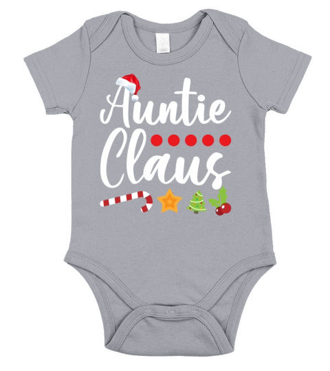 Auntie Claus Funny Christmas Gift For Aunts Short Sleeve Baby One-Piece