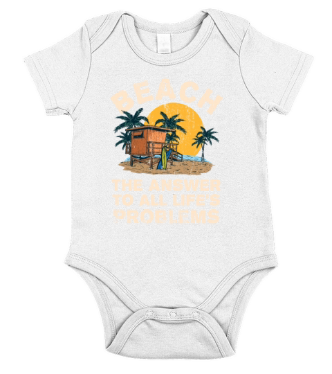 Beach Answer To All Lifes Problems Summer Short Sleeve Baby One-Piece
