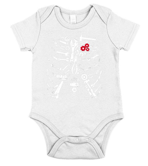 Beautiful Mechanic Skeleton Craftsman Mechanic Tools Halloween shirt Short Sleeve Baby One-Piece