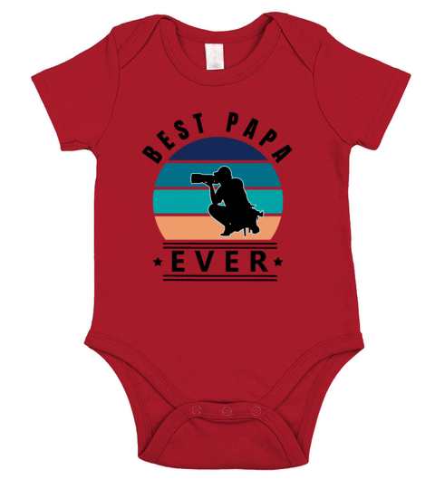 Best Papa Ever Photographer Short Sleeve Baby One-Piece