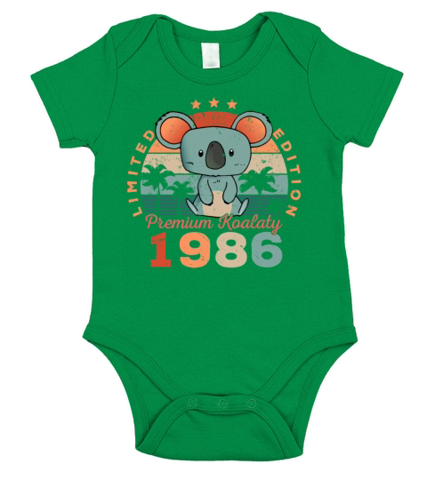 Birth Year 1986 Birthday Gift Koala Bear Koalas Short Sleeve Baby One-Piece