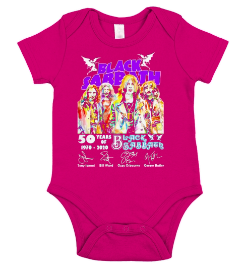 Black Sabbath 50 years of 1970 2020 signatures Tony Iommi shirt Short Sleeve Baby One-Piece
