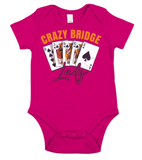 Crazy Bridge Lady Quote for a Bridge Girl Short Sleeve Baby One-Piece