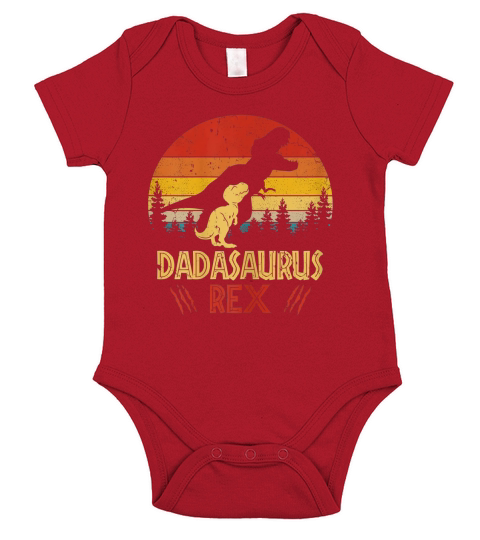 Dadasaurus Rex Vintage Retro Father Day shirt Short Sleeve Baby One-Piece