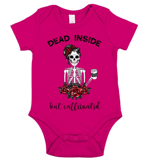 Dead Inside But Caffeinated Skeleton - Ladies Flowy Tank Short Sleeve Baby One-Piece