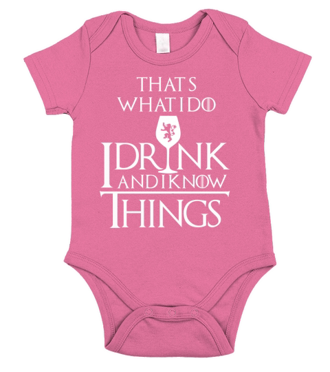 Drink-and-i-know-things Short Sleeve Baby One-Piece