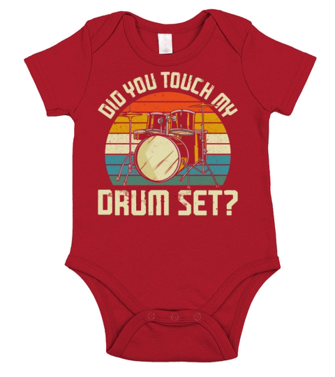 Drummer Drum Set Vintage Retro Did Short Sleeve Baby One-Piece