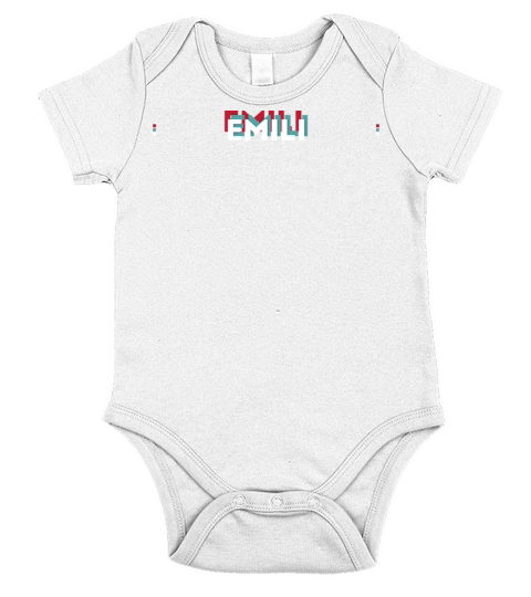 Emili Name - Funny Name Emili 80s theme Short Sleeve Baby One-Piece