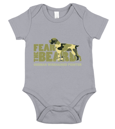 Fear the Beard Camo German Wirehaired Pointer shirt Short Sleeve Baby One-Piece
