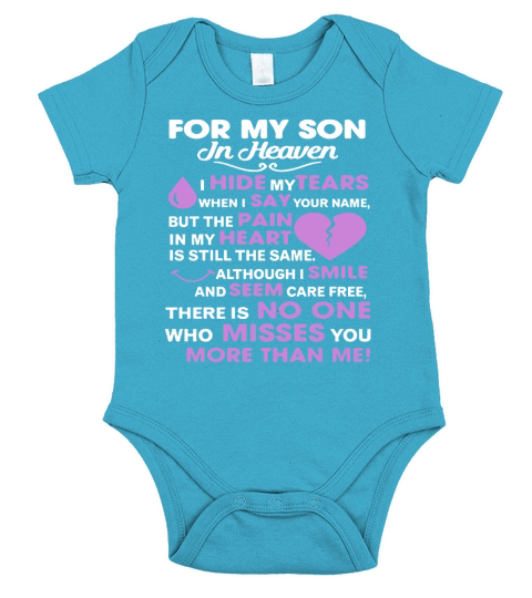 for my son in heaven miss him so much father day 2017 tshirt Short Sleeve Baby One-Piece