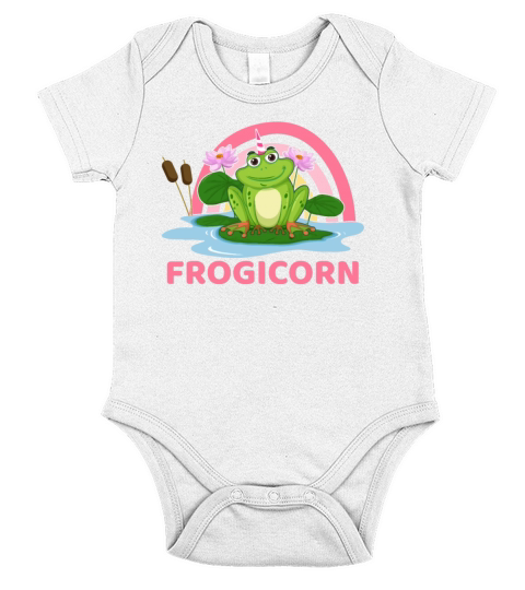 Frogicorn - Funny Unicorn and Frog Lover Pun Short Sleeve Baby One-Piece