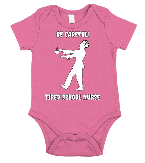 Funny Tired School Nurse Short Sleeve Baby One-Piece