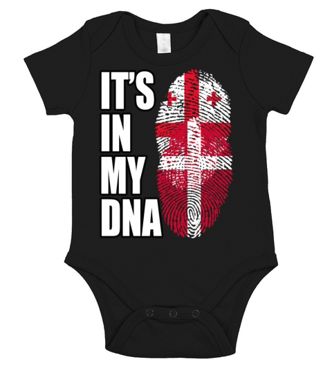 Georgian And Danish Mix Heritage DNA Flag Short Sleeve Baby One-Piece
