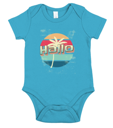 german greeting hallo funny germany shirt vintage Short Sleeve Baby One-Piece