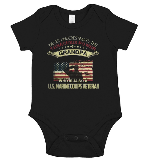 Grandpa Shirt U.S. Marine Corps Proud Veteran T-shirt For Granfathers Short Sleeve Baby One-Piece