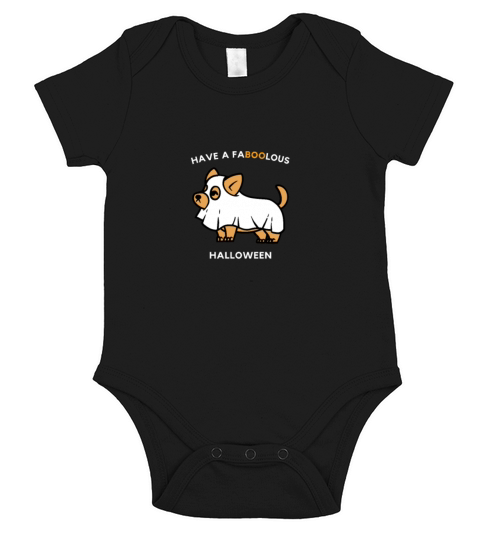 Have a FABOOLOUS Halloween funny corgi dog Short Sleeve Baby One-Piece