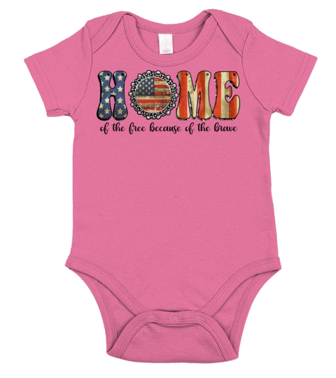 HOME Patriotic USA 4th of July Vintage Design Short Sleeve Baby One-Piece