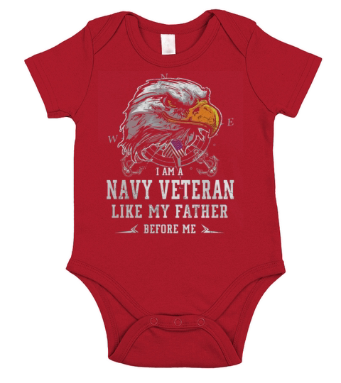 I am Navy Veteran like my father before me Short Sleeve Baby One-Piece
