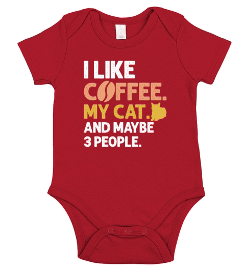 I Like Coffee My Cat And Maybe 3 People Vintage Short Sleeve Baby One-Piece