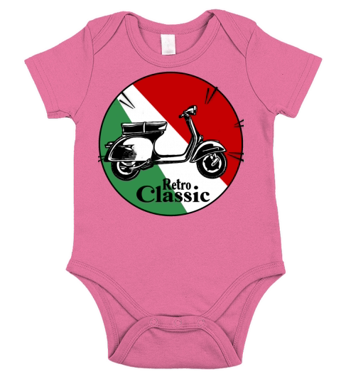 ITALIA VESPA SCOOTER T SHIRT Short Sleeve Baby One-Piece