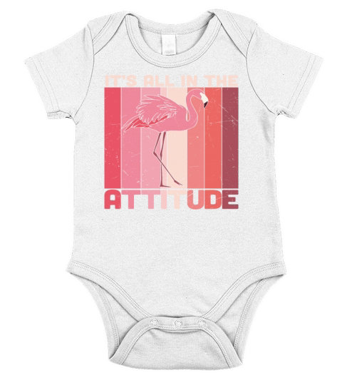 Its All In The Attitude Flamingo Short Sleeve Baby One-Piece