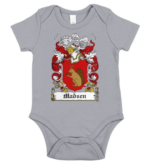 Madsen Family Crest Danish Family Crests Short Sleeve Baby One-Piece