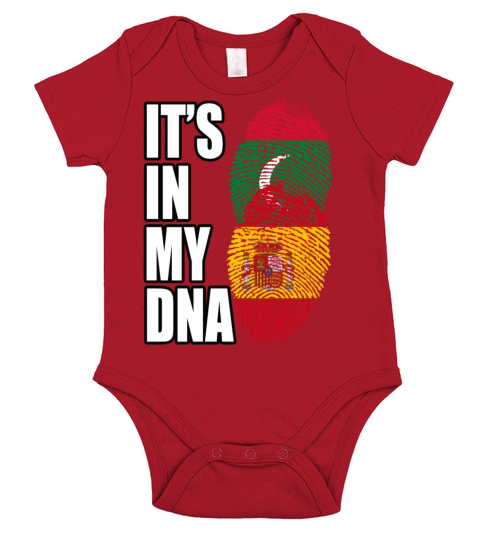 Maldivian And Spaniard Mix Heritage DNA Flag Short Sleeve Baby One-Piece