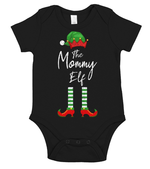 Mommy Christmas Elf Holiday Short Sleeve Baby One-Piece