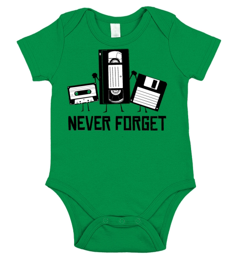 Never forget 70s 80s 90s Short Sleeve Baby One-Piece