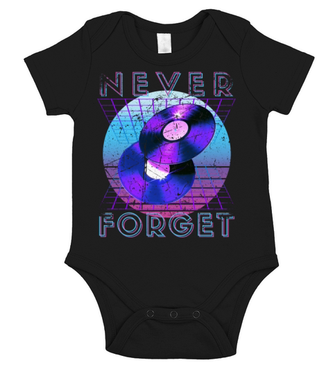 Never Forget Retro 80s 90s Nostalgia Short Sleeve Baby One-Piece